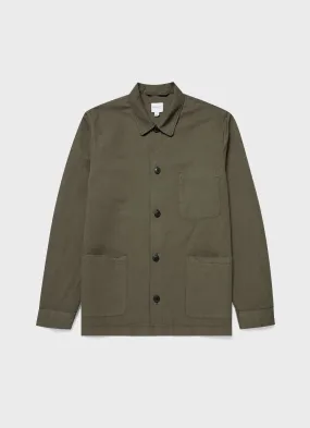 Men's Cotton Linen Twin Pocket Jacket in Khaki