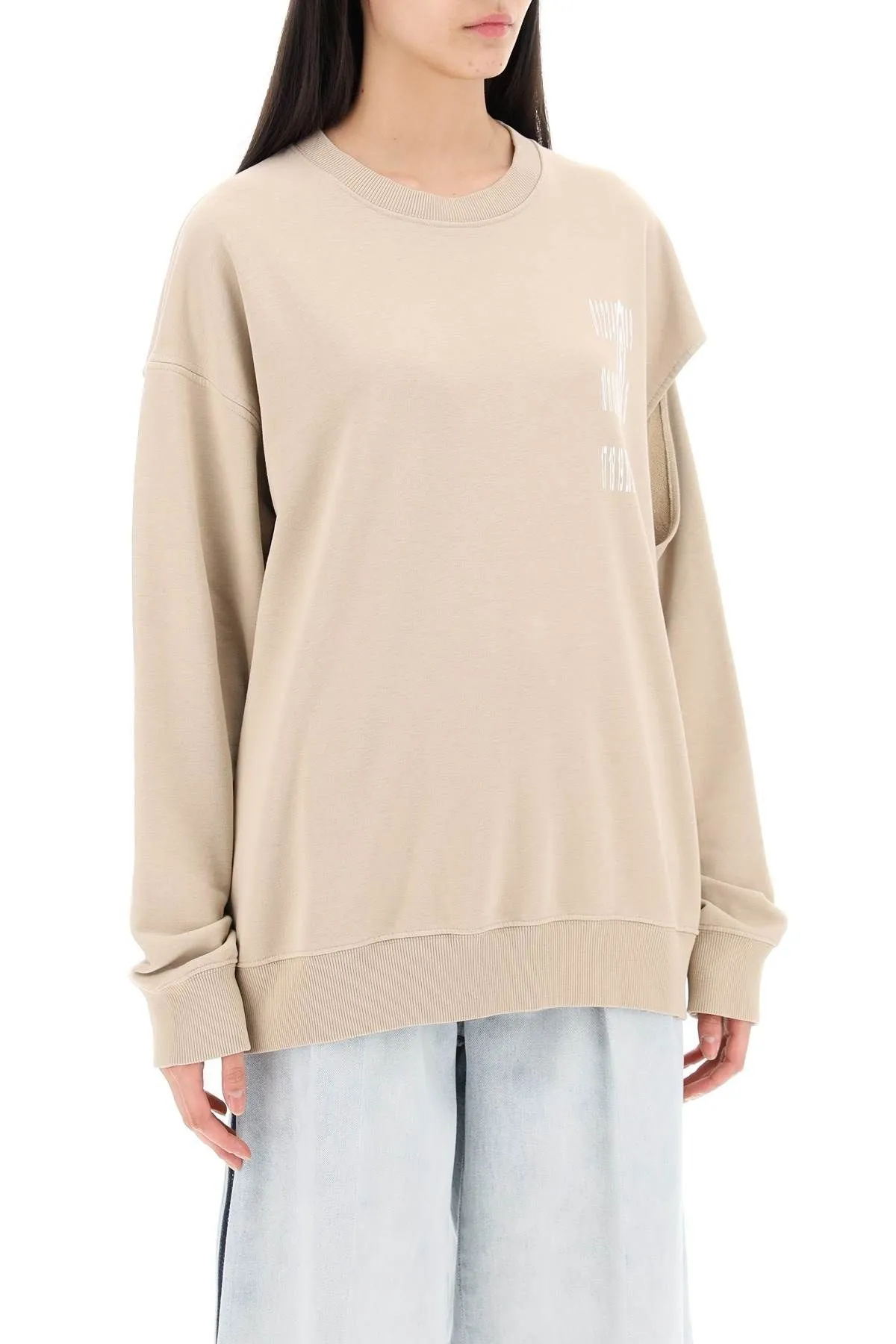 MM6 Maison Margiela  |Crew Neck Long Sleeves Plain Cotton Hoodies & Sweatshirts