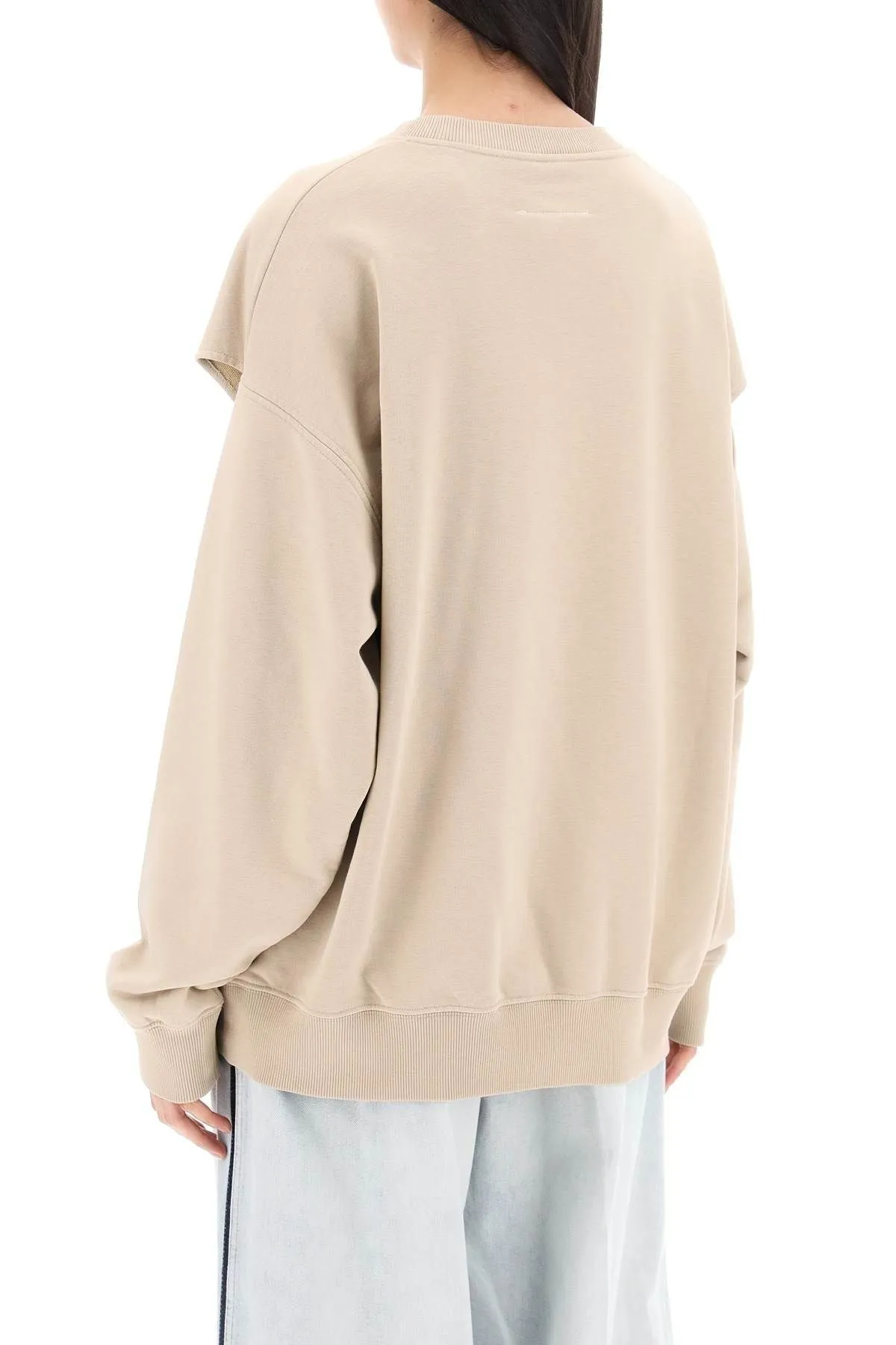 MM6 Maison Margiela  |Crew Neck Long Sleeves Plain Cotton Hoodies & Sweatshirts