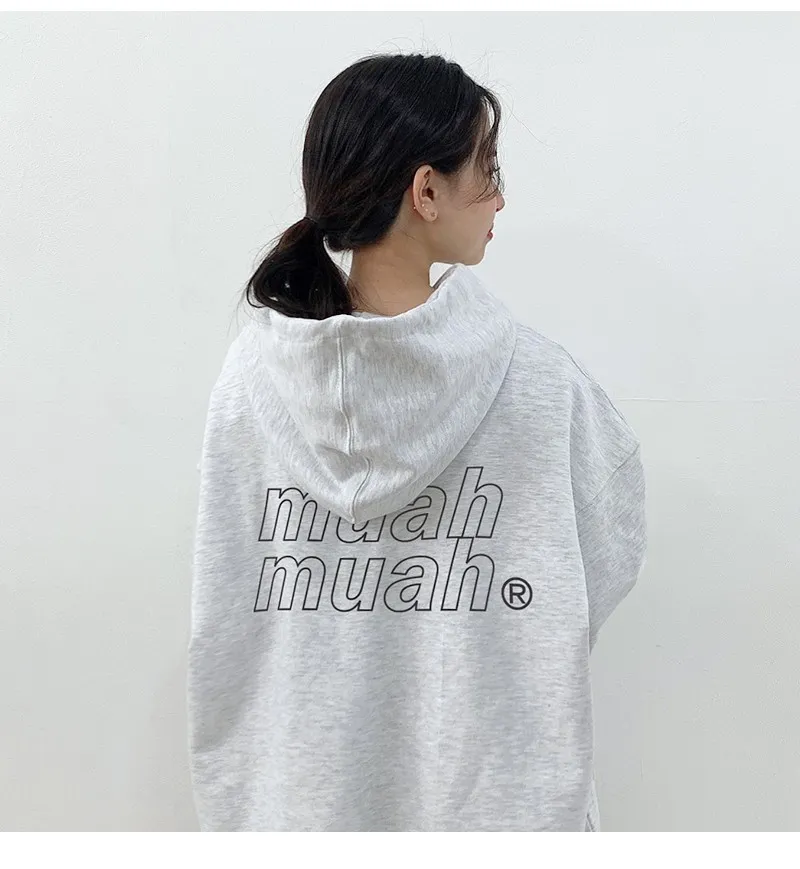 muahmuah  |Unisex Long Sleeves Plain Cotton Oversized Logo