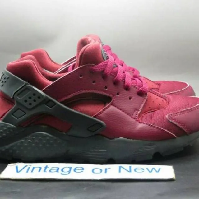 Nike air huarache run noble red anthracite gs running shoes 654275-603 sz 7y