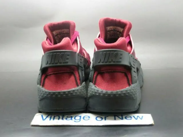 Nike air huarache run noble red anthracite gs running shoes 654275-603 sz 7y