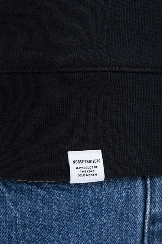 Norse Projects cotton sweatshirt Vagn Classic Crew men's black color