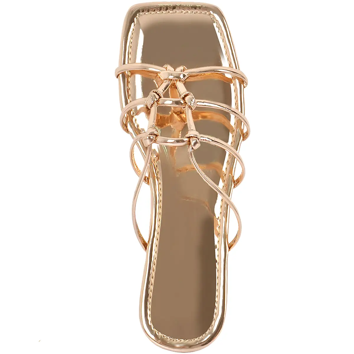 Onlymaker Flats Square Toe Knot Strap Sandals