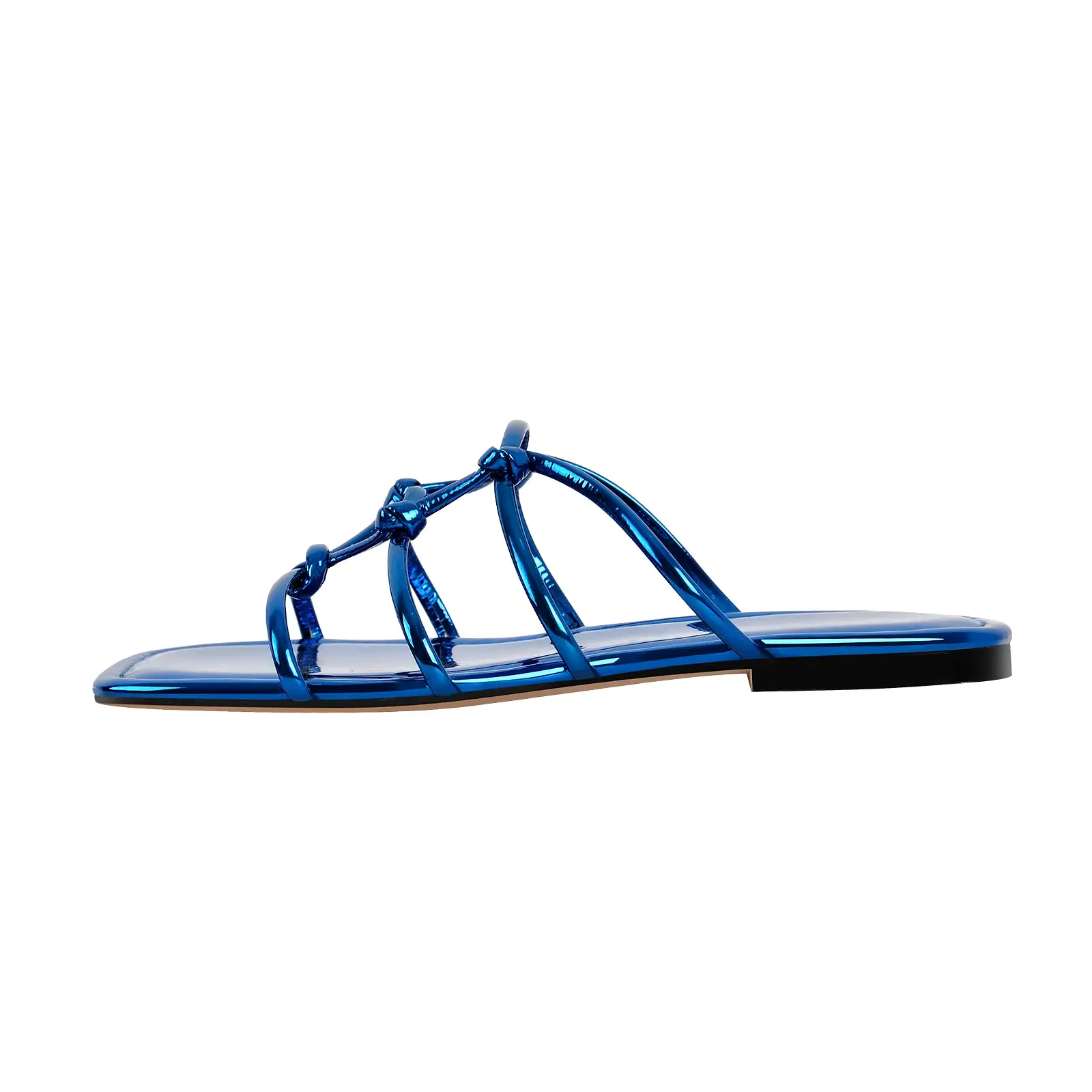 Onlymaker Flats Square Toe Knot Strap Sandals