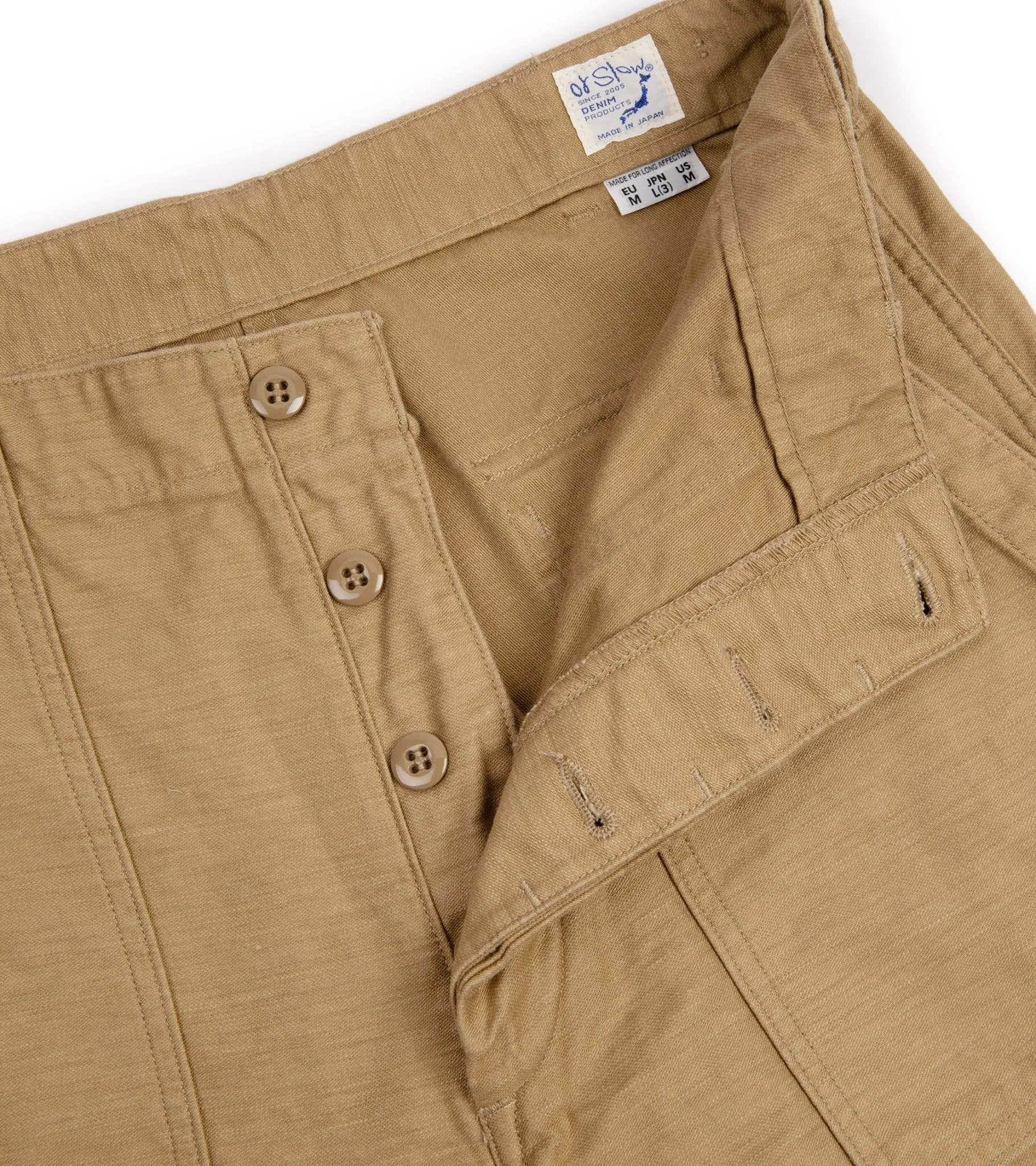 OrSlow Regular Fit Cotton Fatigue Pants: Khaki