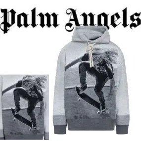 Palm Angels  |Wool Street Style Long Sleeves Logo Hoodies