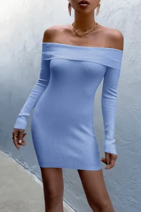 Palm Knit Dress - Periwinkle