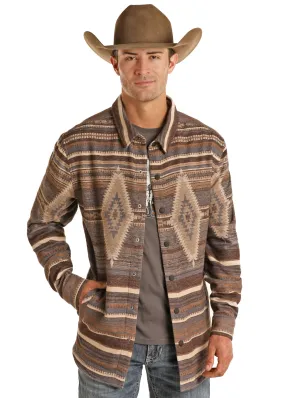 Panhandle Slim Mens Aztec Dark Brown Shirt Jacket