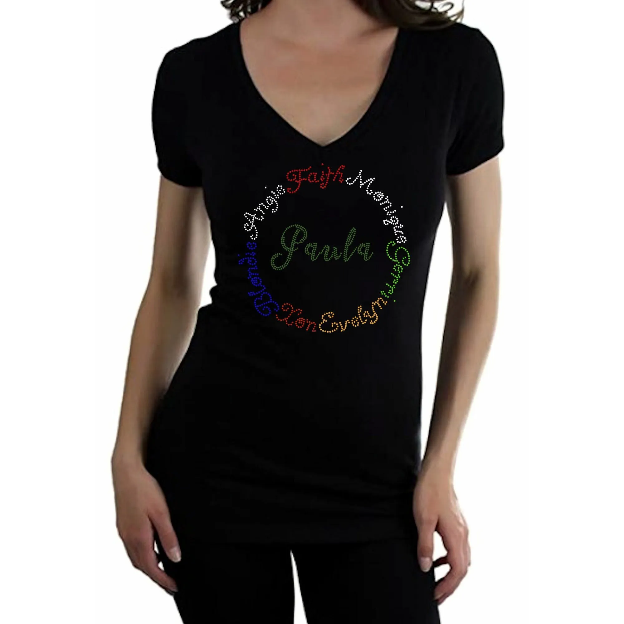 Paula's Infinity Circle Custom Rhinestone T-shirt