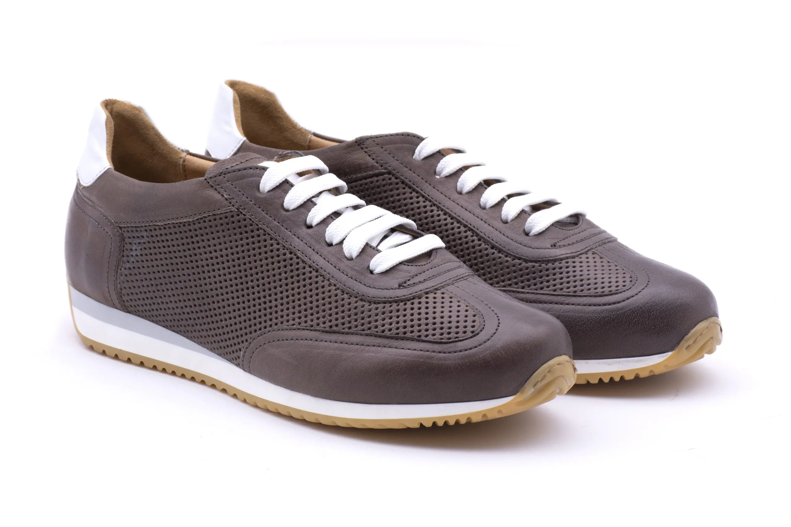 Perforated leather sneakers