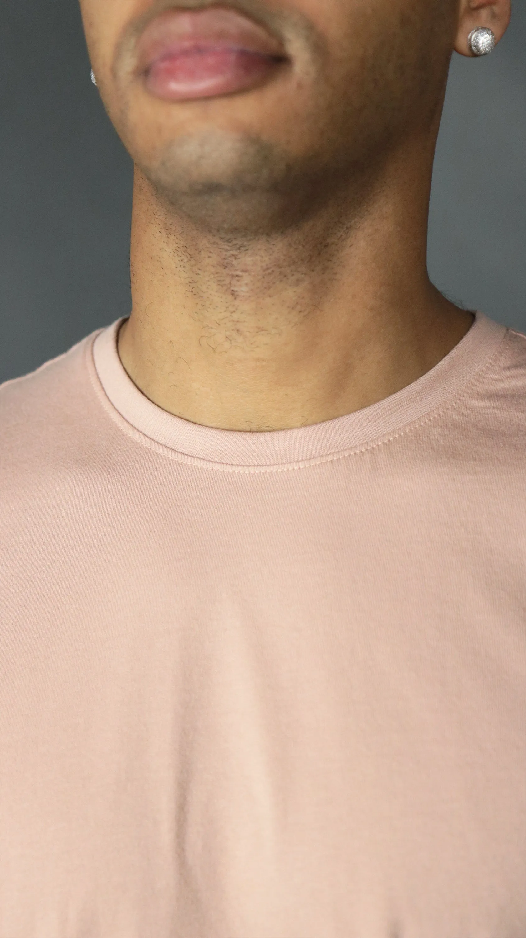 Pink Longline T Shirt For Men | Pink Curved Hem Men's T Shirt | Jordan Craig