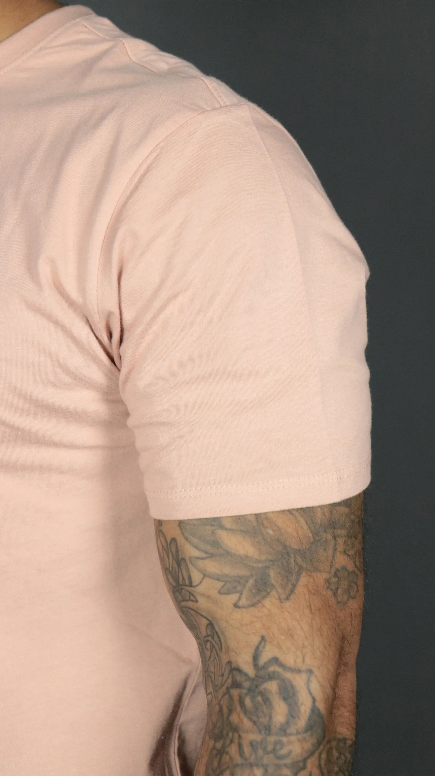 Pink Longline T Shirt For Men | Pink Curved Hem Men's T Shirt | Jordan Craig