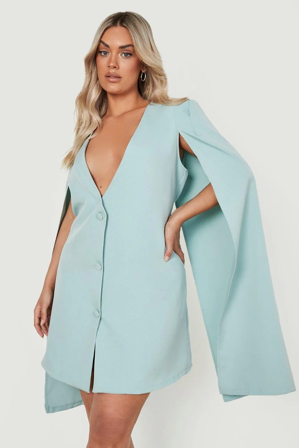 Plus Cape Blazer Dress