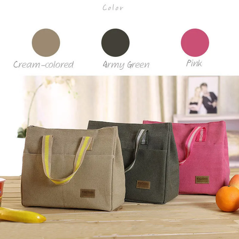 Popular Lunch Bag & Thermal Insulated Lunch Bag Tote Cooler Canvas Bag Bento Lunch Pouch bolsa termica Smile