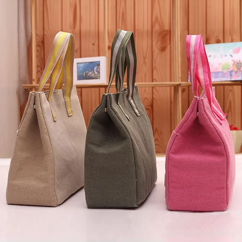 Popular Lunch Bag & Thermal Insulated Lunch Bag Tote Cooler Canvas Bag Bento Lunch Pouch bolsa termica Smile