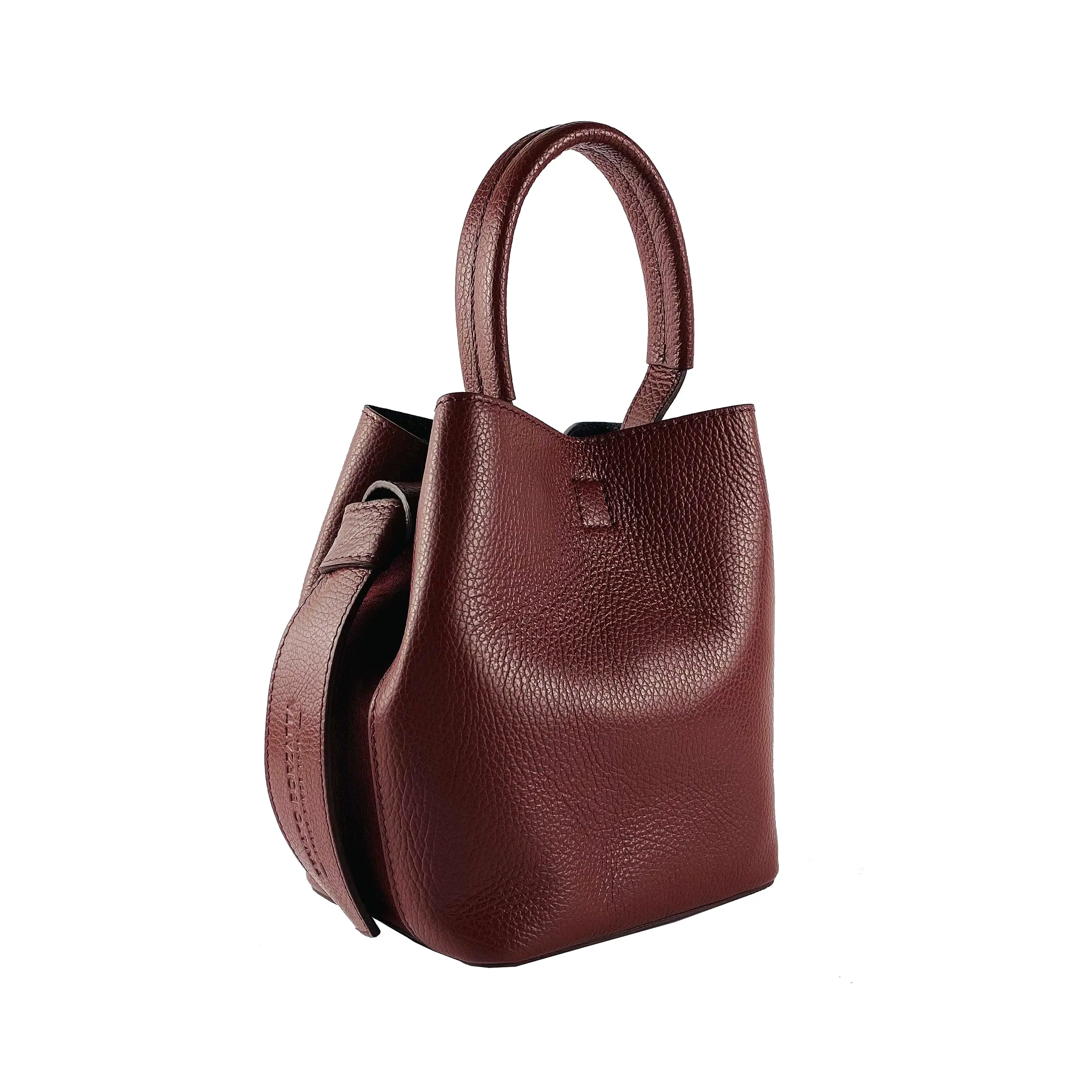 RB1006X | Bucket Bag with Shoulder Bag in Genuine Leather | 16 x 14 x 21 cm