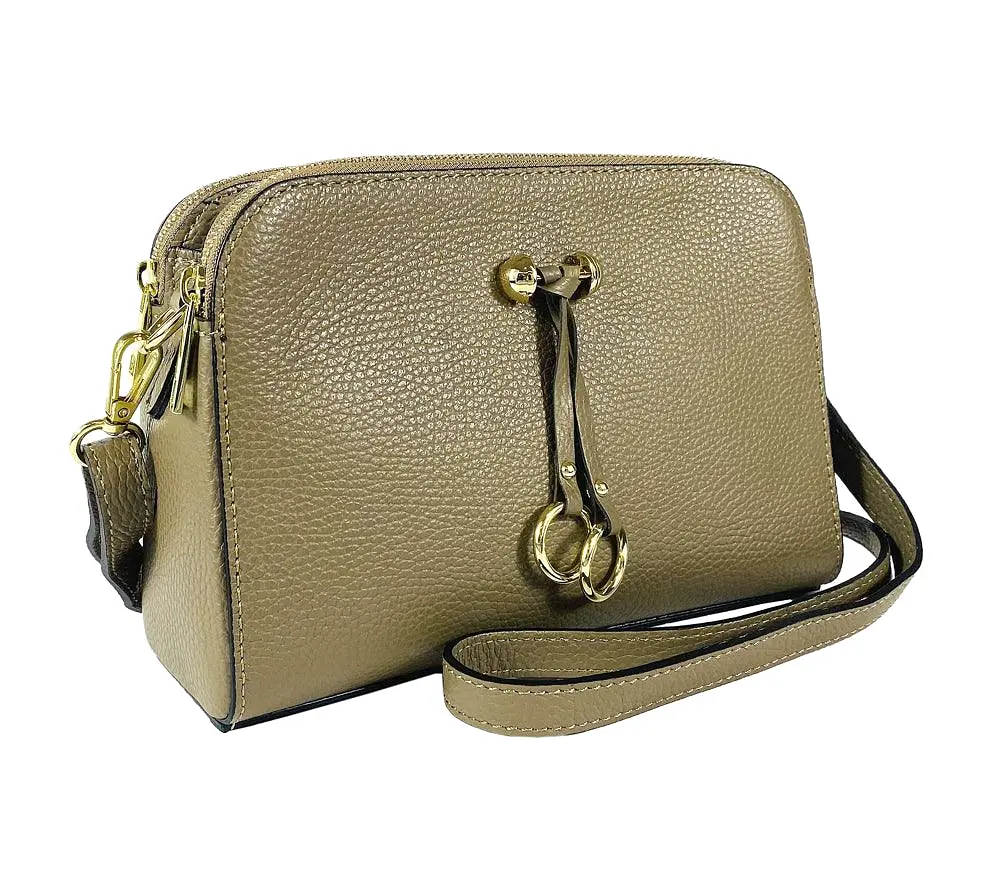 RB1011AQ |Shoulder Bag Genuine Italian Leather 25 x 17 x 10 cm