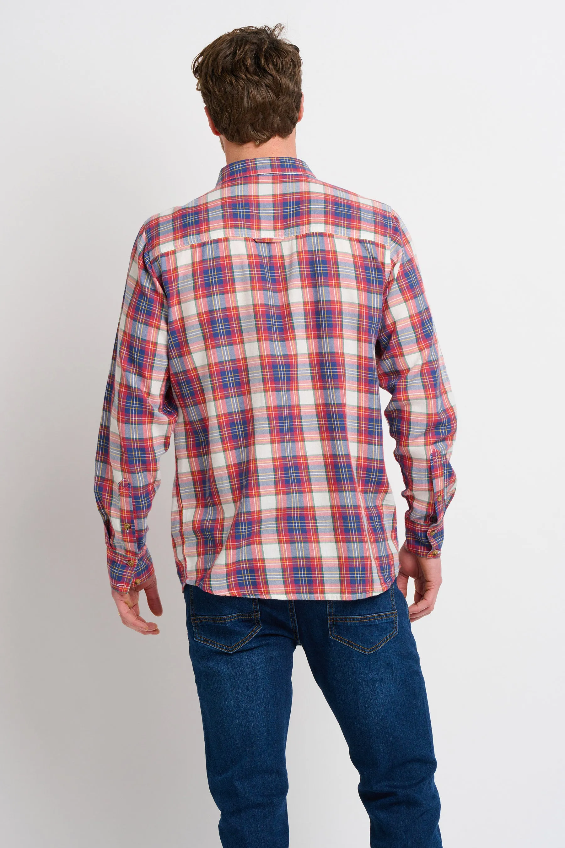 Red Long Sleeve Checked Shirt