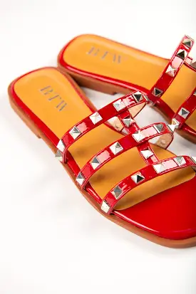 RED STRAP SANDALS