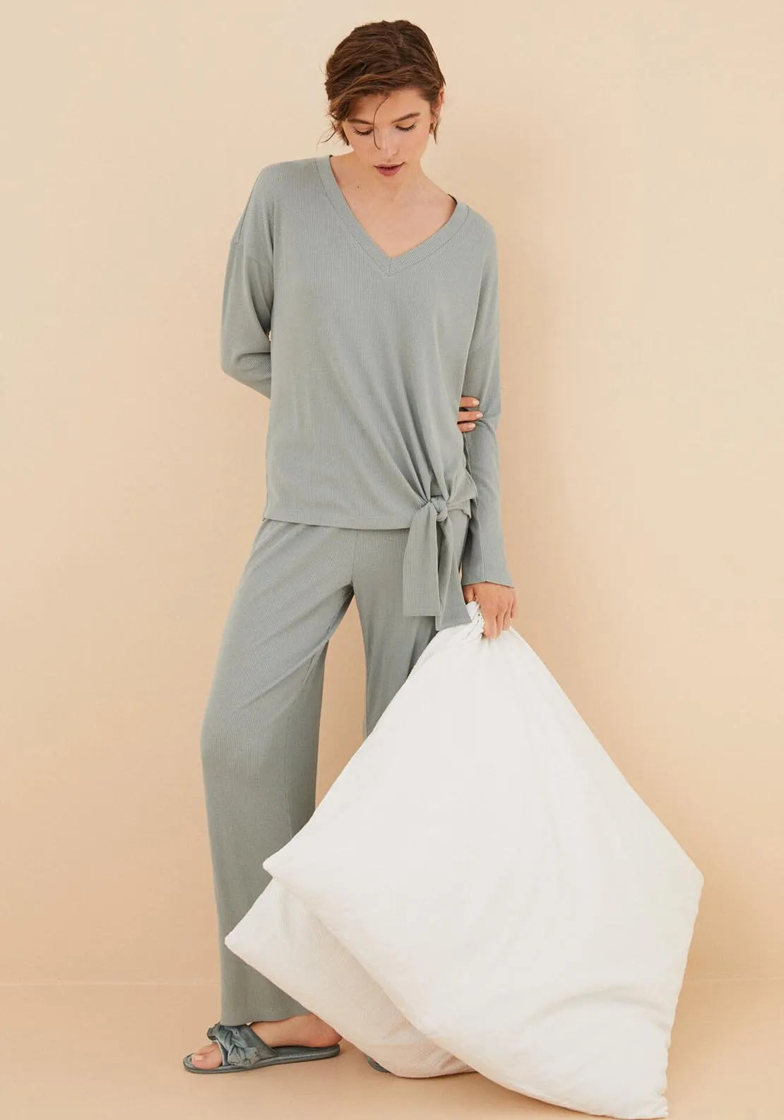 Ribbed Pyjama Set - Green