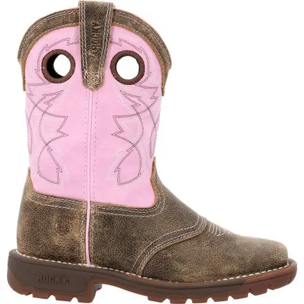 Rocky Girls 8 Big Kids Legacy 32 Pink Square Toe Waterproof Western Boot