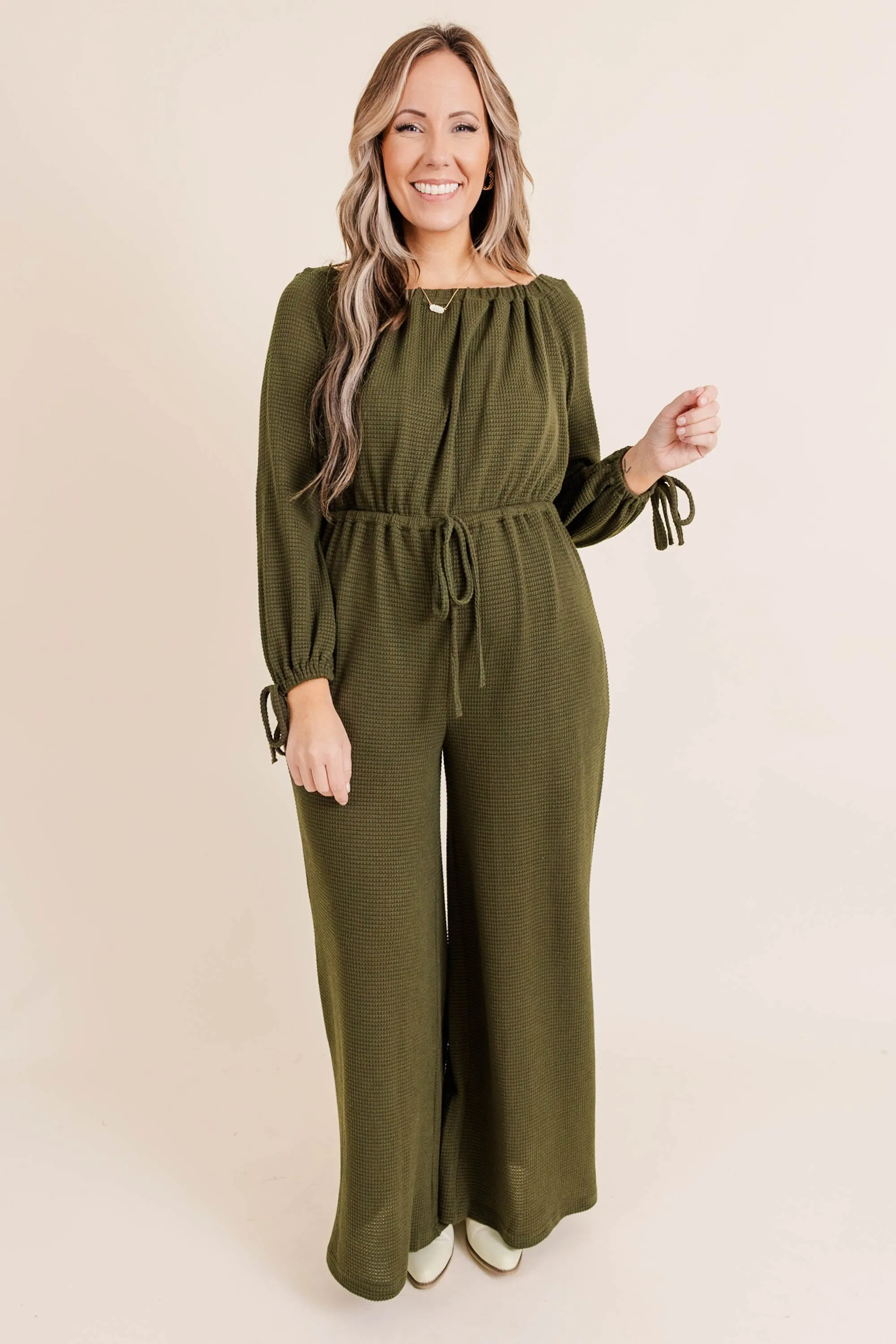 Running On Fumes Jumpsuit, Olive