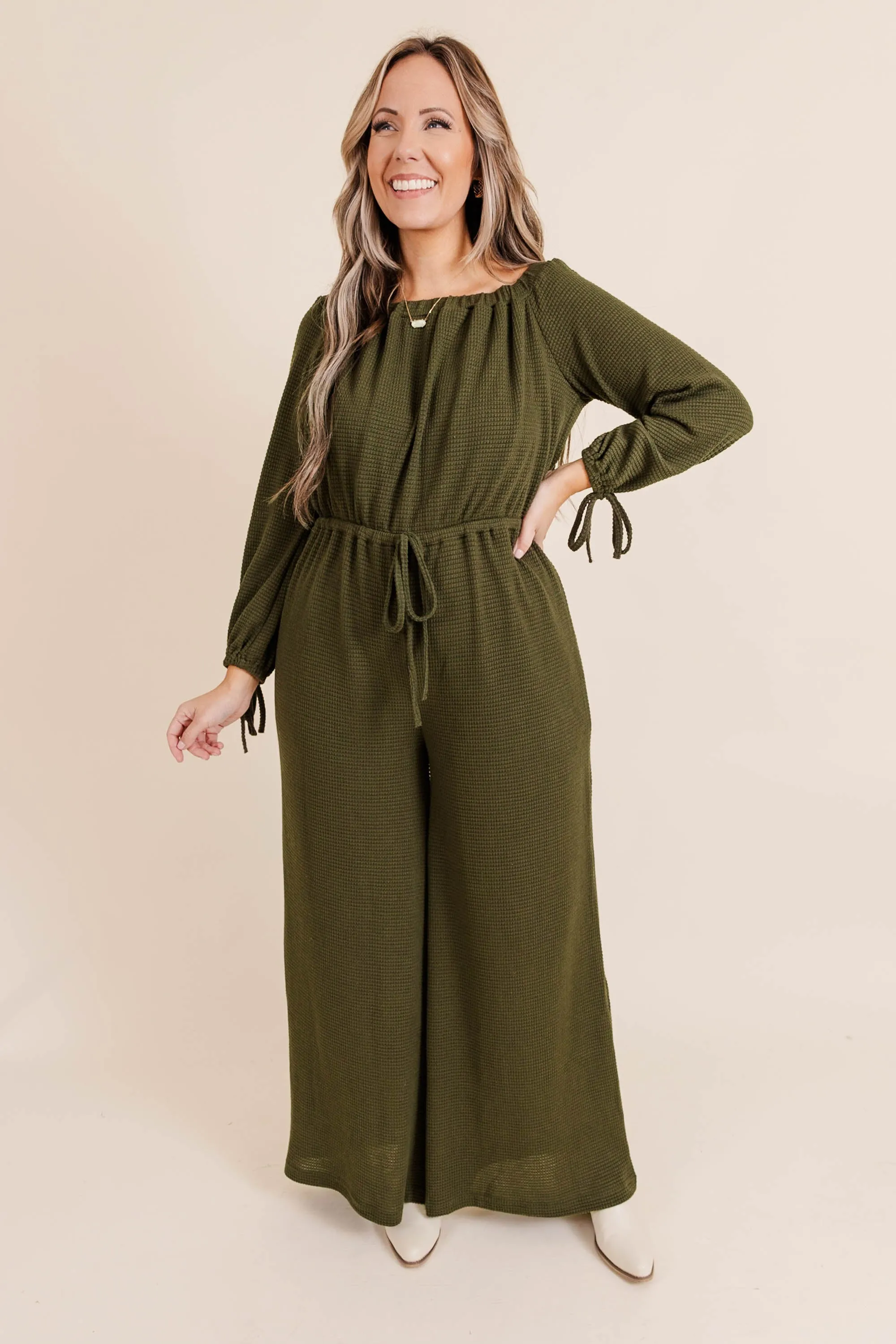 Running On Fumes Jumpsuit, Olive