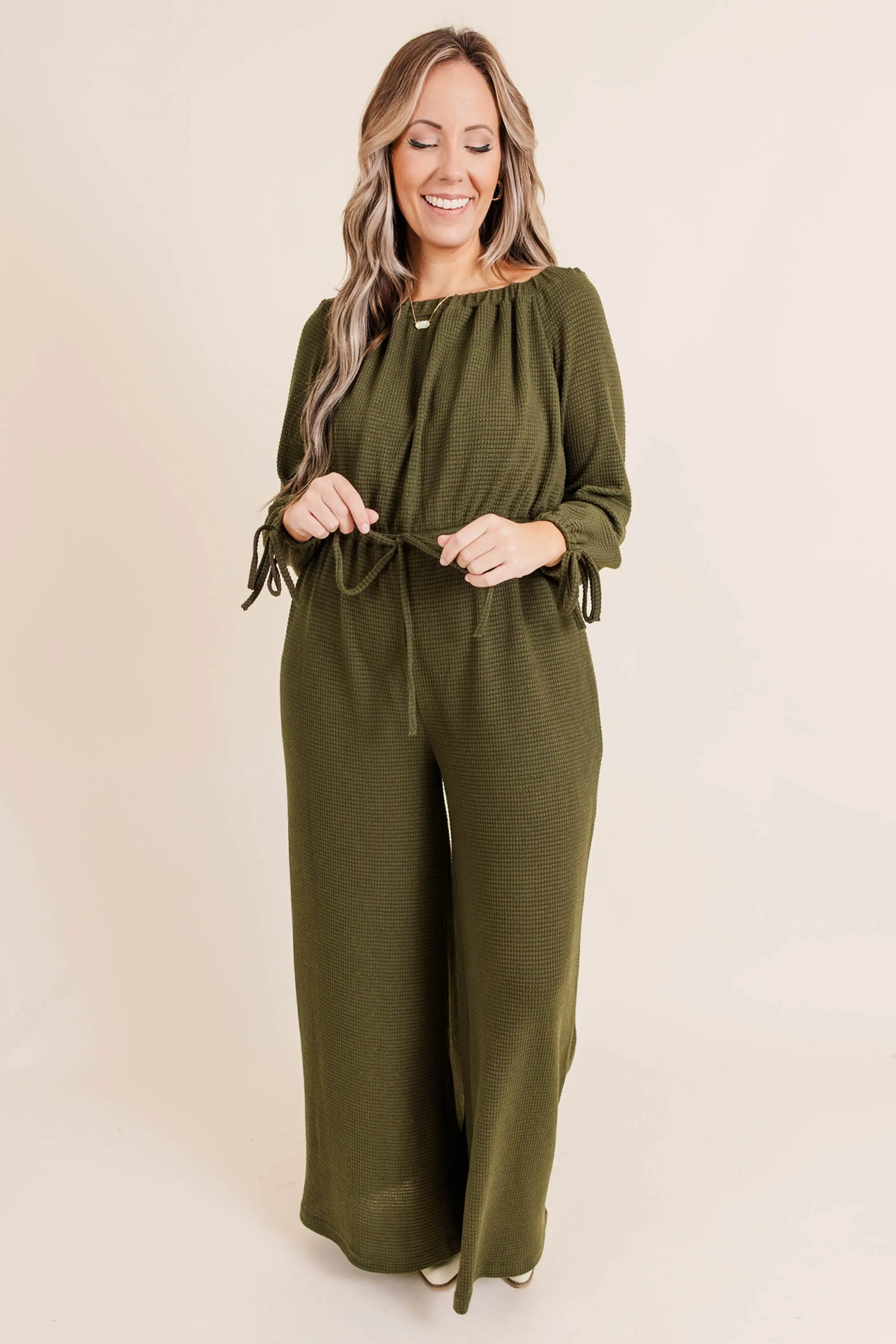 Running On Fumes Jumpsuit, Olive