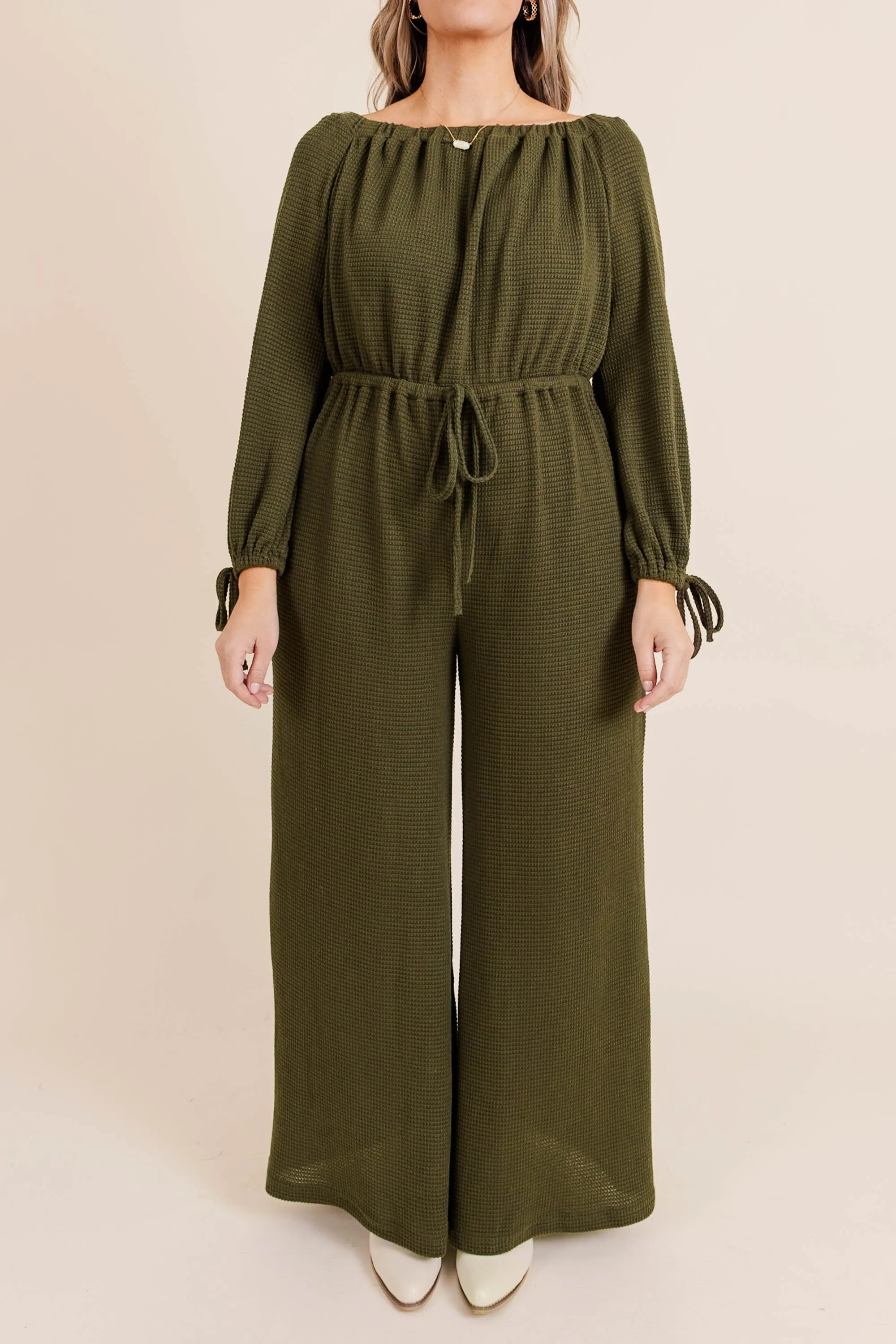 Running On Fumes Jumpsuit, Olive