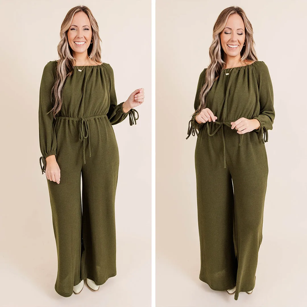 Running On Fumes Jumpsuit, Olive