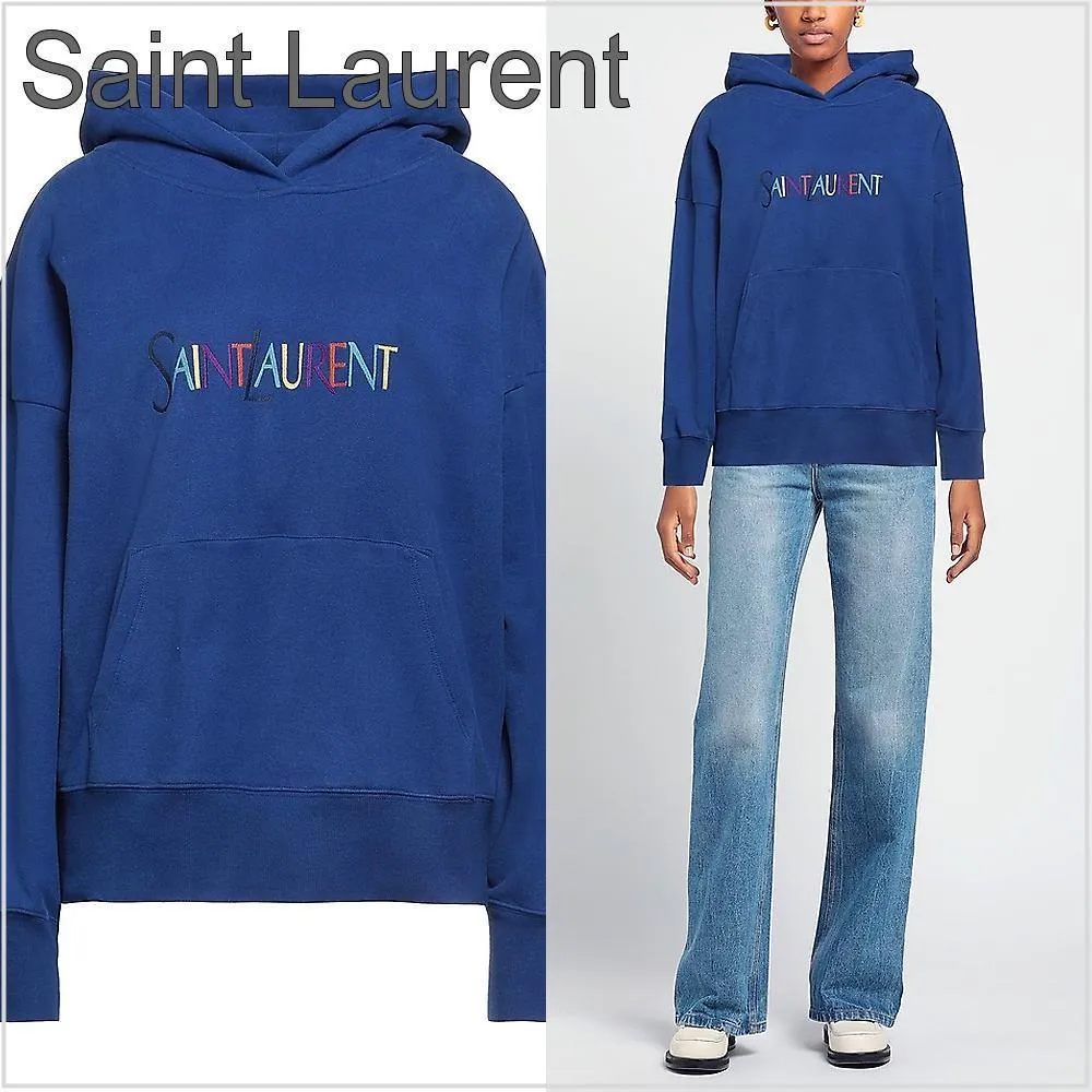 Saint Laurent  |Street Style Long Sleeves Cotton Hoodies & Sweatshirts