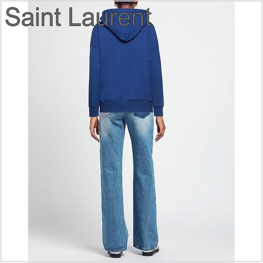 Saint Laurent  |Street Style Long Sleeves Cotton Hoodies & Sweatshirts