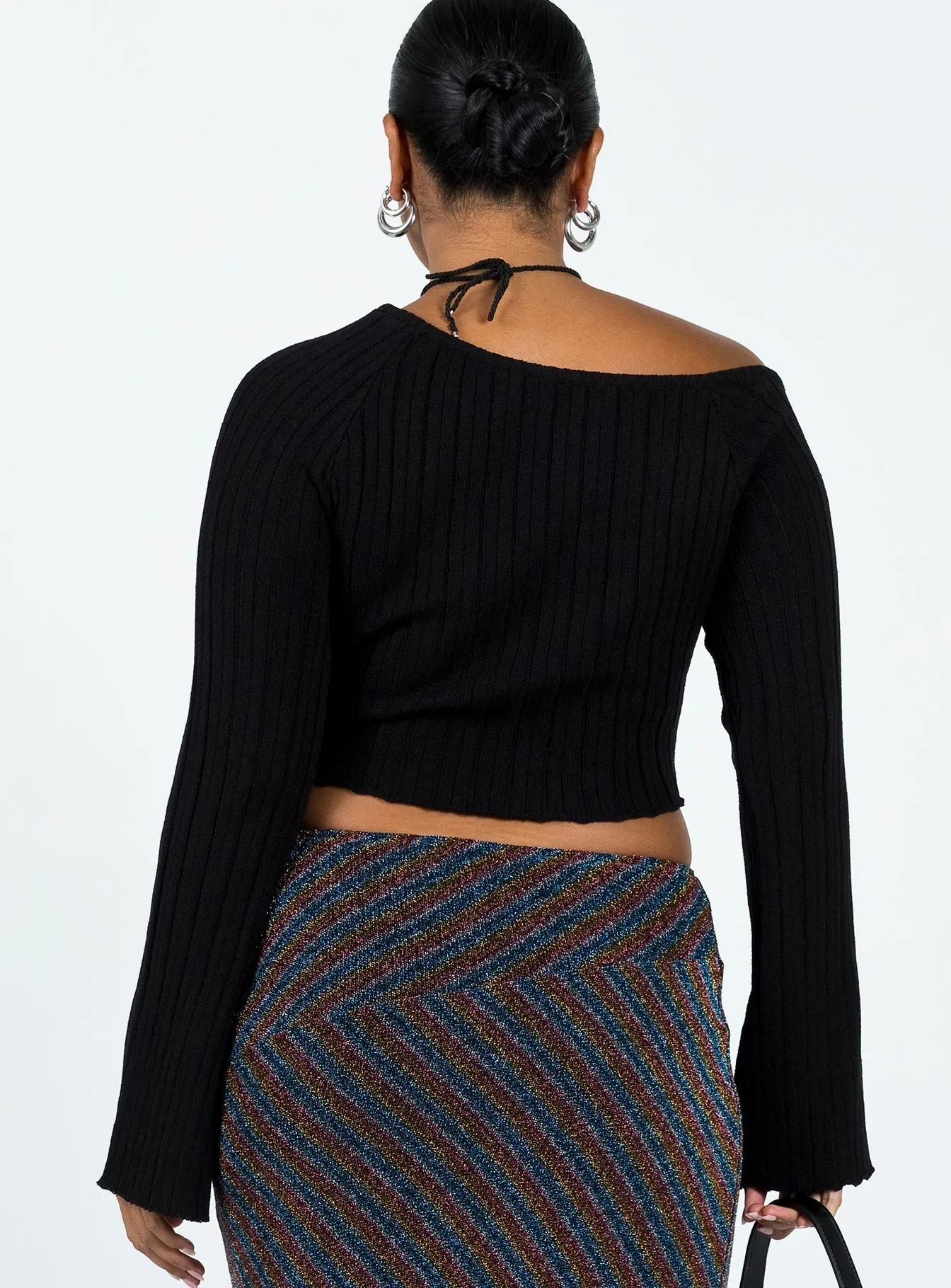 Santorini Knit Top Black