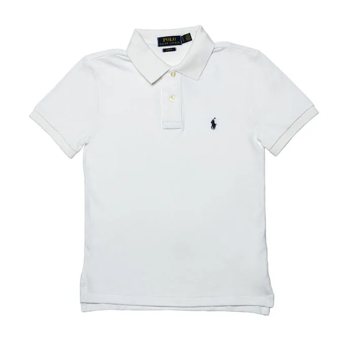 SLIM FIT PIQUE POLO SHIRT Kid White