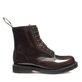 Solovair Burgundy Rub-Off 8 Eye Derby Boot