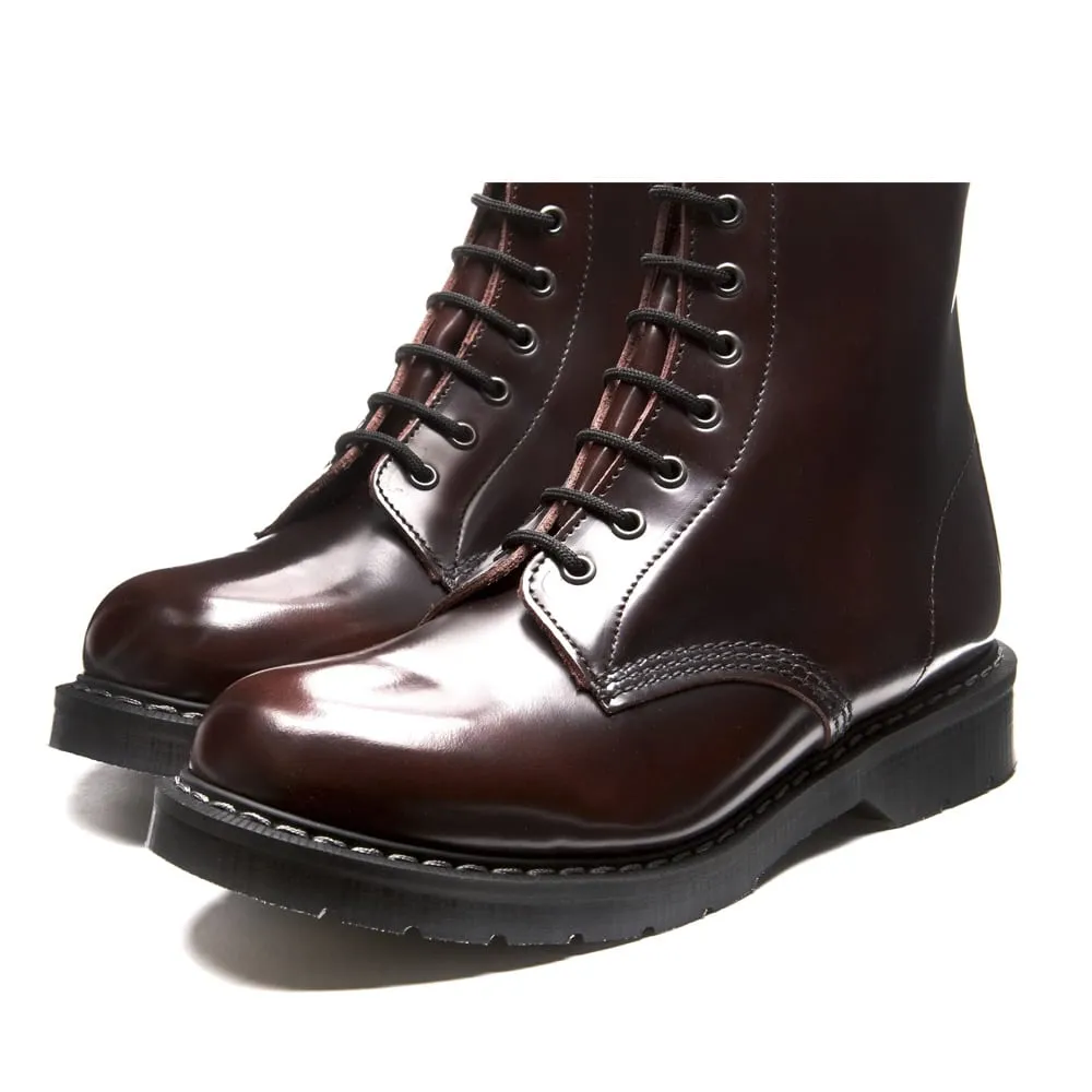 Solovair Burgundy Rub-Off 8 Eye Derby Boot