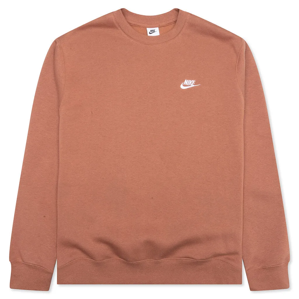 Sportswear Club Fleece Crew - Mineral Clay/White