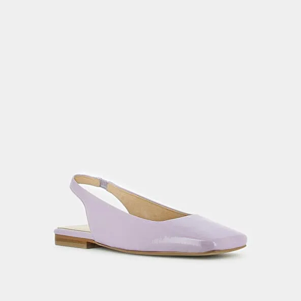 Square toe ballet slingback in lilas patent leather