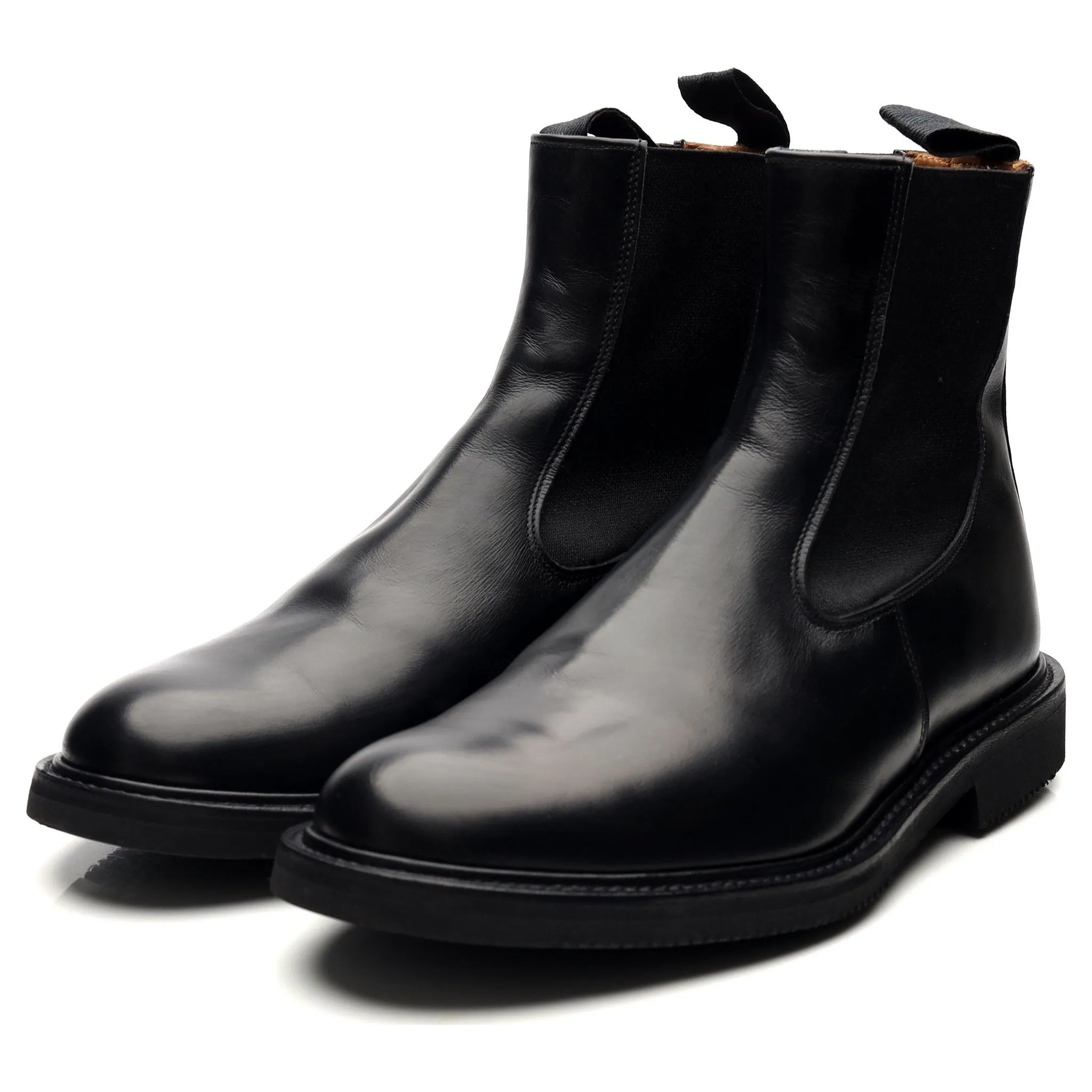 'Stephen' Black Leather Chelsea Boots UK 9