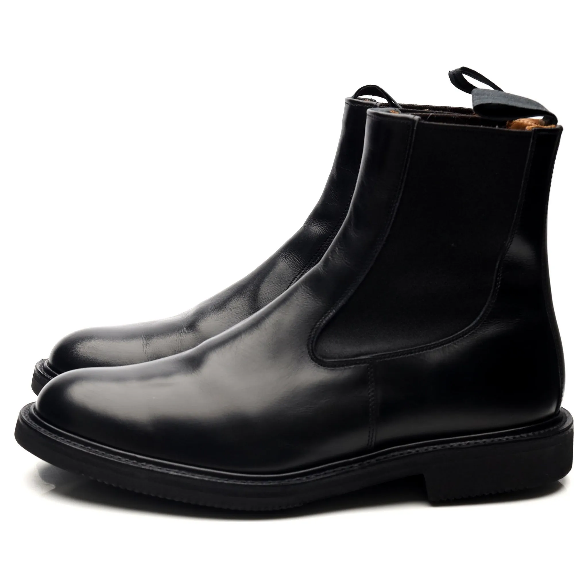 'Stephen' Black Leather Chelsea Boots UK 9