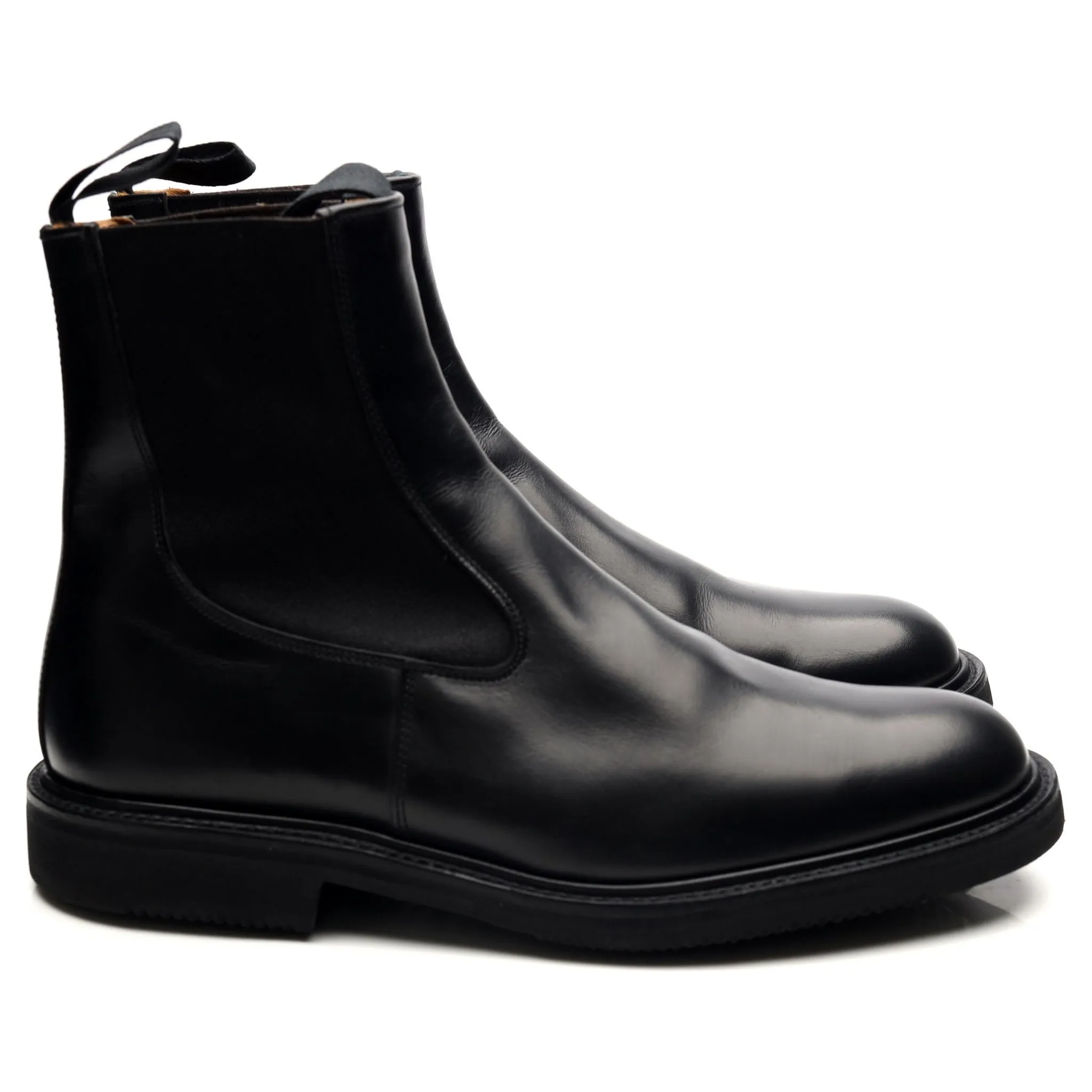 'Stephen' Black Leather Chelsea Boots UK 9