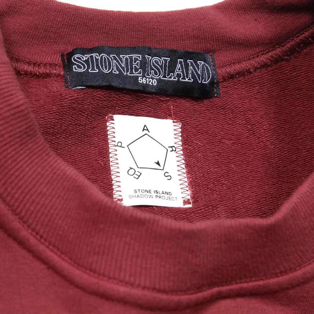 Stone Island Shadow Project Garment Dyed Fleece CrewBordeaux