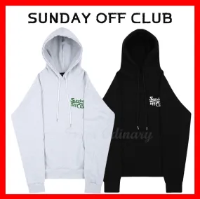 SUNDAYOFFCLUB  |Unisex Street Style Long Sleeves Logo Hoodies