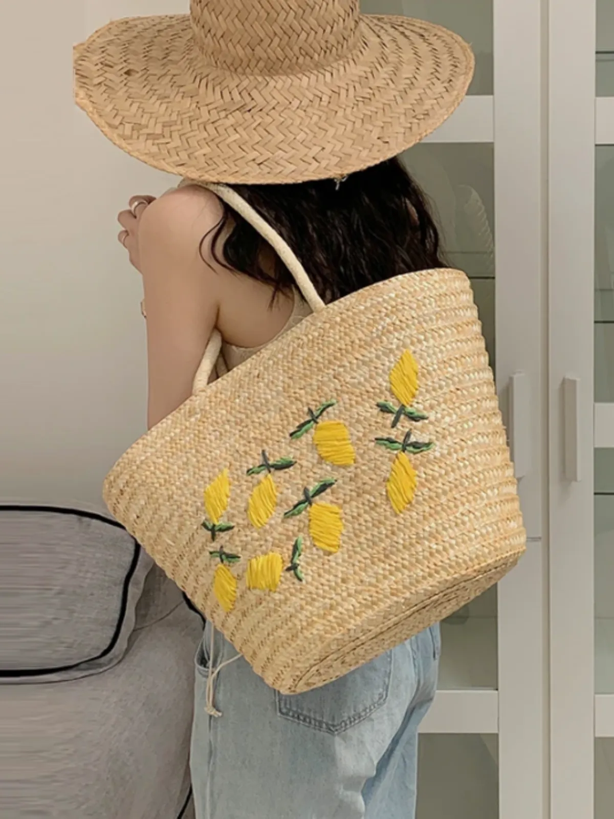 Sunshine On The Go Lemon Woven Tote Bag