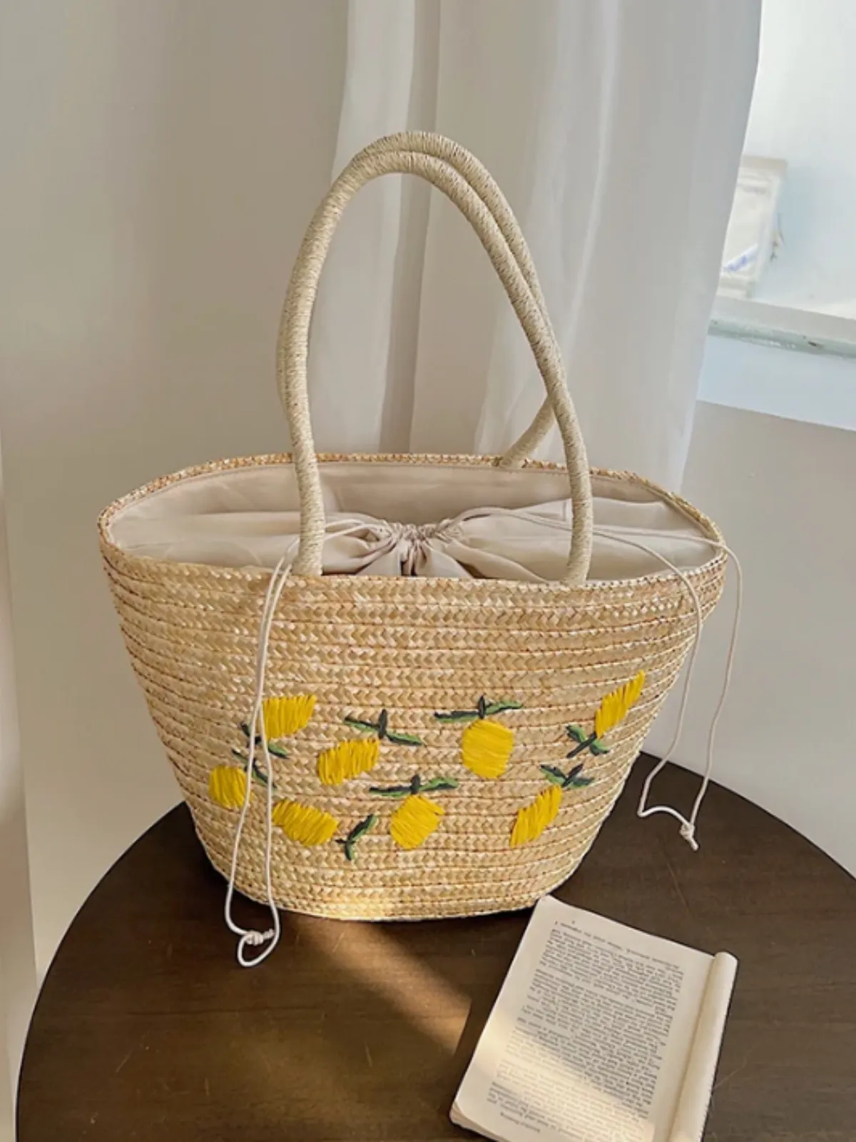 Sunshine On The Go Lemon Woven Tote Bag