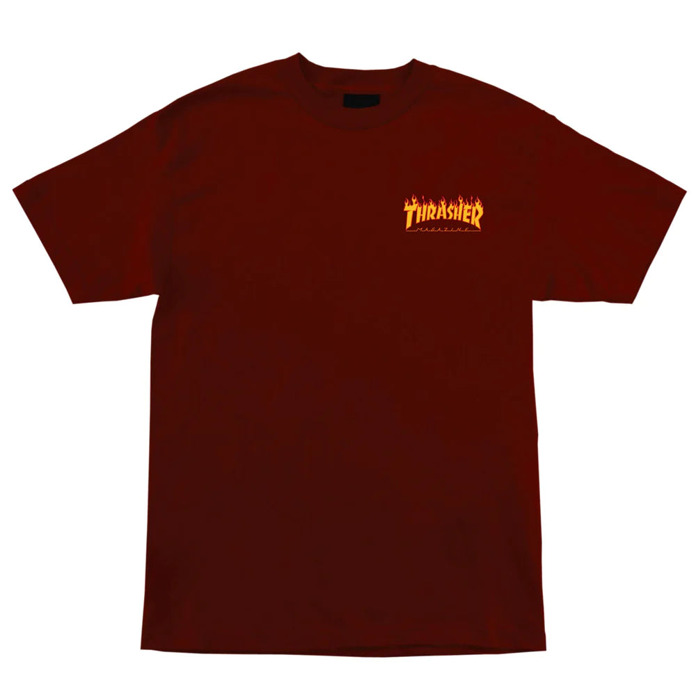 T-SHIRT SANTA CRUZ X THRASHER FLAME DOT SS BURGUNDY