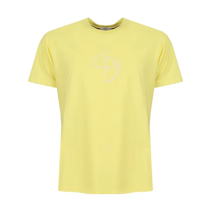 T-SHIRT WITH EMBROIDERY AND BACK PRINT Man Lime