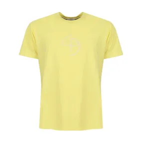 T-SHIRT WITH EMBROIDERY AND BACK PRINT Man Lime