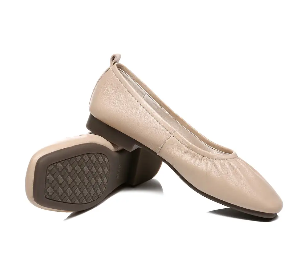 TARRAMARRA Square Toe Leather Ballet Flats Women Devora